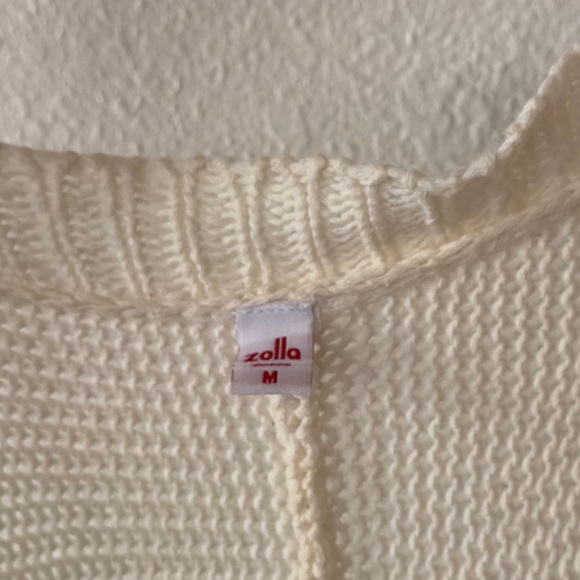 Lightweight White Open-Front Cardigan - summer cardigan, medium size - Picture 3 of 3